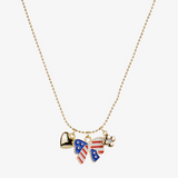 Patriotic Bow Charm Necklace