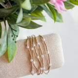 Pearl Beaded Stretch Bracelet Set