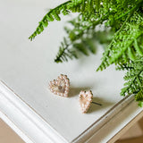 Pearl Heart Stud Earrings