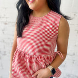 Picnic Perfect Gingham Peplum Tank