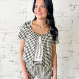 Picnic Perfect Gingham Tie Top