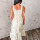 Floral Square Neck Smocked Maxi Dress