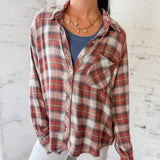 Plaid Button Down Flannel Top