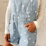 Playdate Polka Dot Denim Overalls