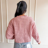 Pointelle Crochet-Knit Sweater
