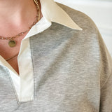 Popover Collared Sweatshirt