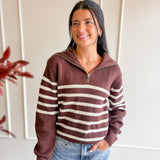Quarter-Zip Striped Sweater