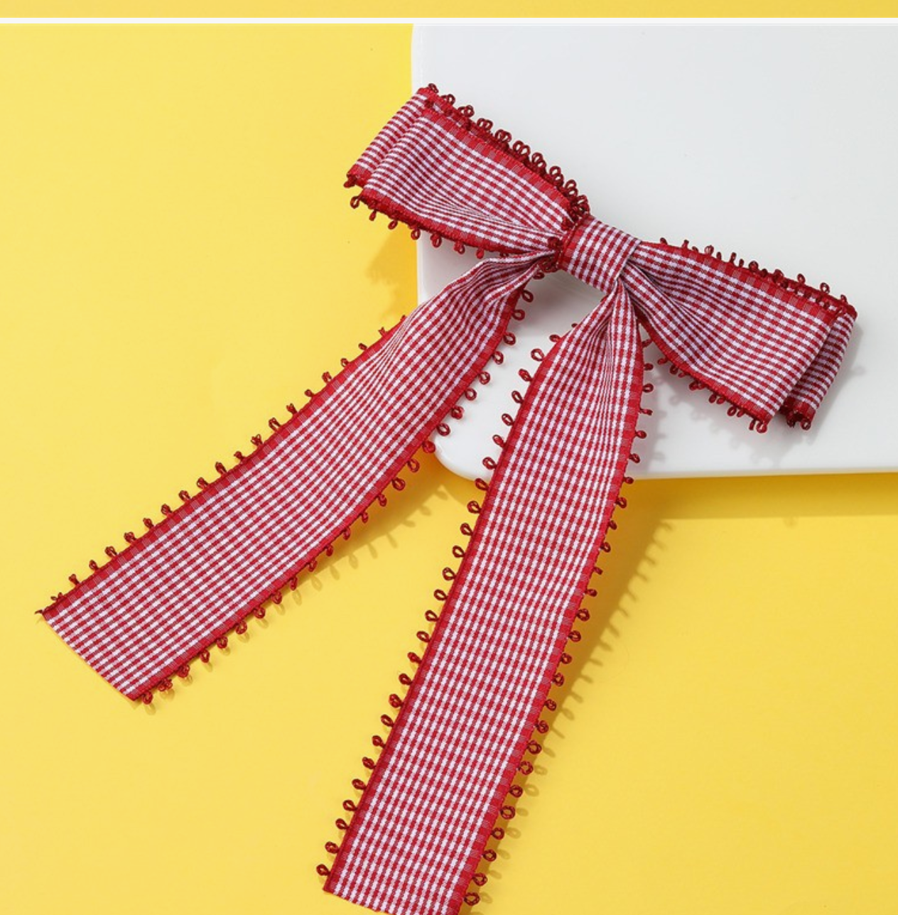 Gingham Picnic Bow Hair Clip