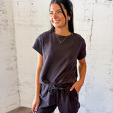 Ribbed Drawstring Lounge Set