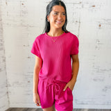 Ribbed Drawstring Lounge Set