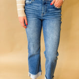 Risen High Rise Boyfriend Fit Ankle Jeans