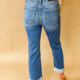Risen High Rise Boyfriend Fit Ankle Jeans
