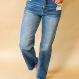 Risen Tummy Control High Rise Ankle Straight Jeans