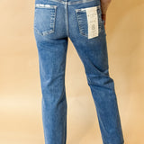 Risen Tummy Control High Rise Ankle Straight Jeans