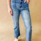 Risen Utility Pocket Straight Leg Jeans