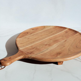 Round Wood Serving Board with Handle