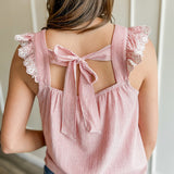 Strawberry Stripe Bow Tank