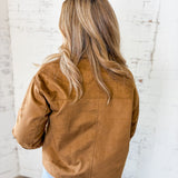 Russet Suede-Finish Bomber Jacket