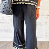 Scalloped Trim Top & Pant Set