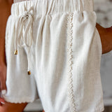 Seaside Bloom Linen Shorts