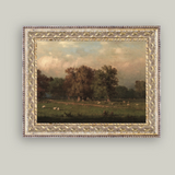 Sheep Farm Framed Antique Art | 8x10"
