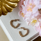 Textured Heart Hoop Earrings