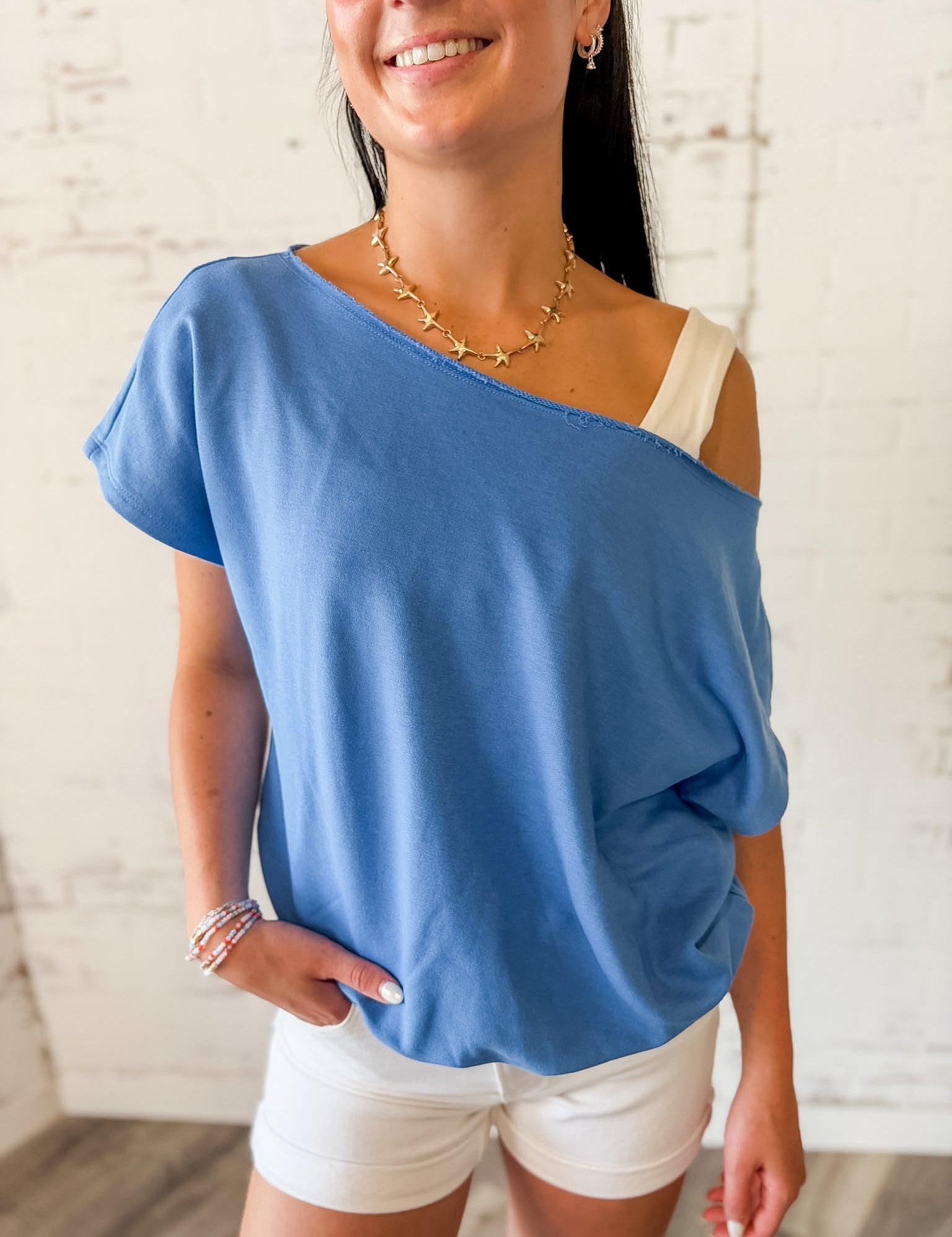 Slouchy Off-Shoulder Tee