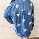 Star Print Denim Shacket