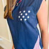 Stars & Stripes Sleeveless Pocket Tee