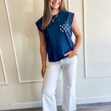 Stars & Stripes Sleeveless Pocket Tee