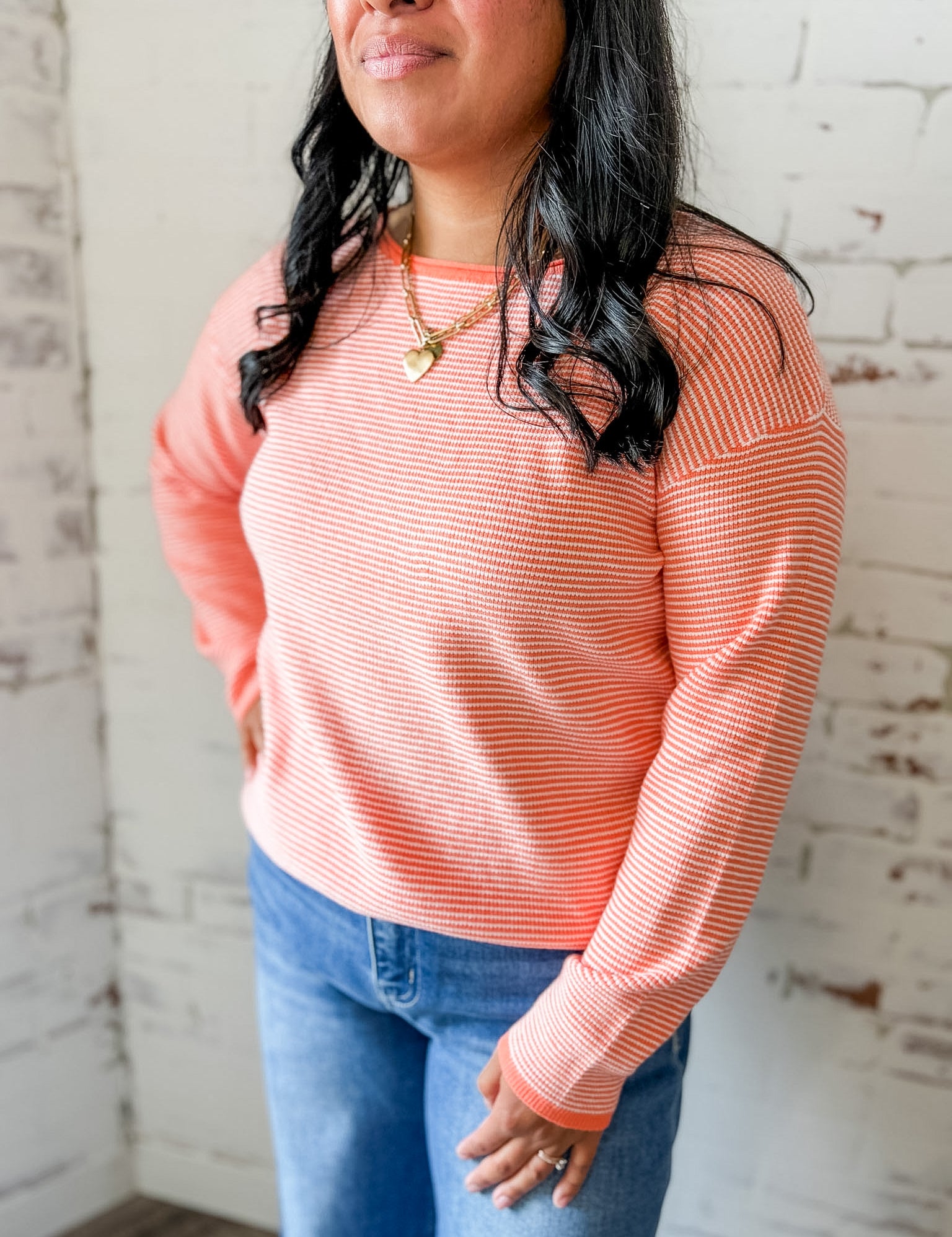 Striped Waffle Knit Sweater