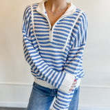 Striped Half Zip Sweater