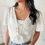 Sweet Tie Front Cropped Cardigan