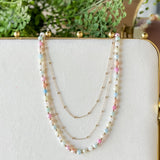 Triple Layered Pearl Bead Necklace