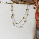 Two-Tone Beaded Station Necklace