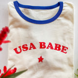 USA Babe Graphic Ringer Tee