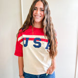 USA Color Block Appliqué Top