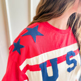 USA Color Block Appliqué Top