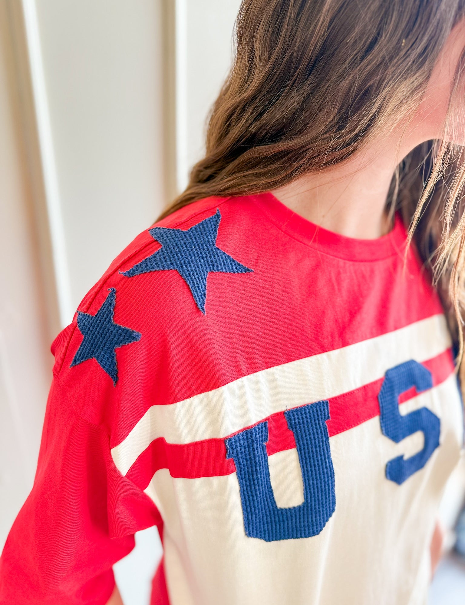 USA Color Block Appliqué Top