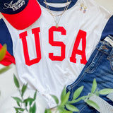 USA Colorblock Raglan Tee