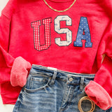 USA Graphic Cropped Sweatshirt