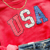 USA Graphic Cropped Sweatshirt