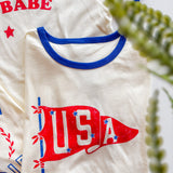 USA Pennant Graphic Ringer Tee