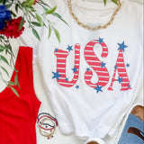 USA Stars & Stripes Graphic Crop Tee