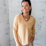 V-Neck Ribbed Trim Sweater