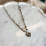 Vintage Heart Toggle Necklace