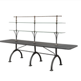 Vintage Reproduction Bakery Table with Glass Shelves