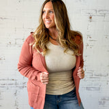 Waffle Hooded Cardigan