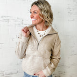 Waffle Half Zip Sweatshirt