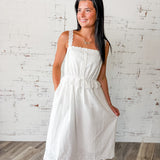 White Eyelet Midi Dress